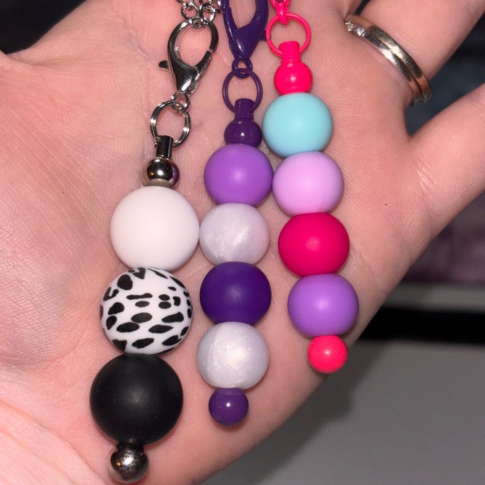 Colorful Beaded Keychain Set